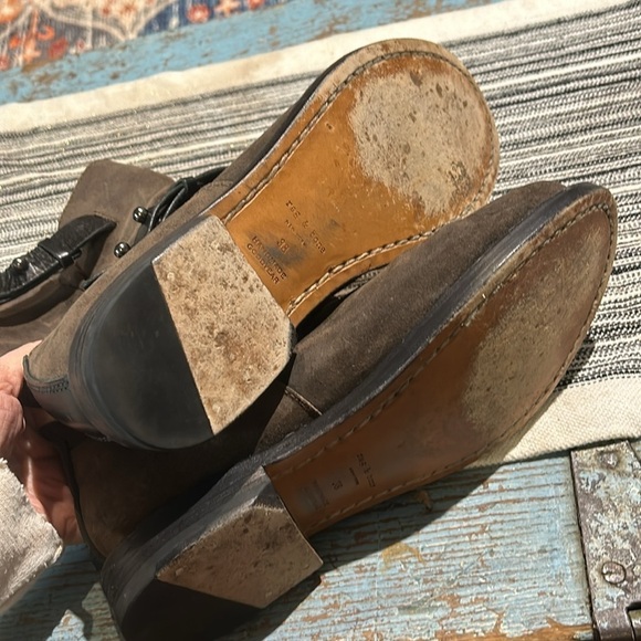 Rag & Bone Waxed Calfskin Suede Moto Boot Size 38 - Picture 4 of 5